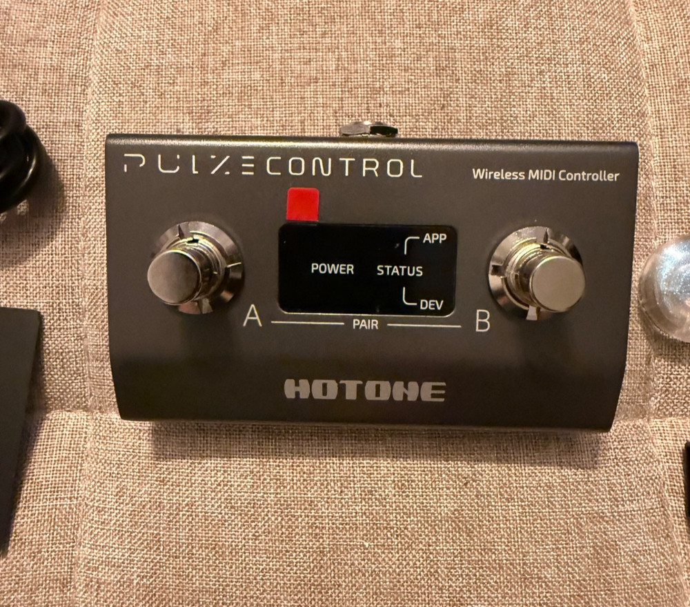 Hotone Pulse Control 2-Taste Wireless BT MIDI Fuß Controller Pedal Open Box