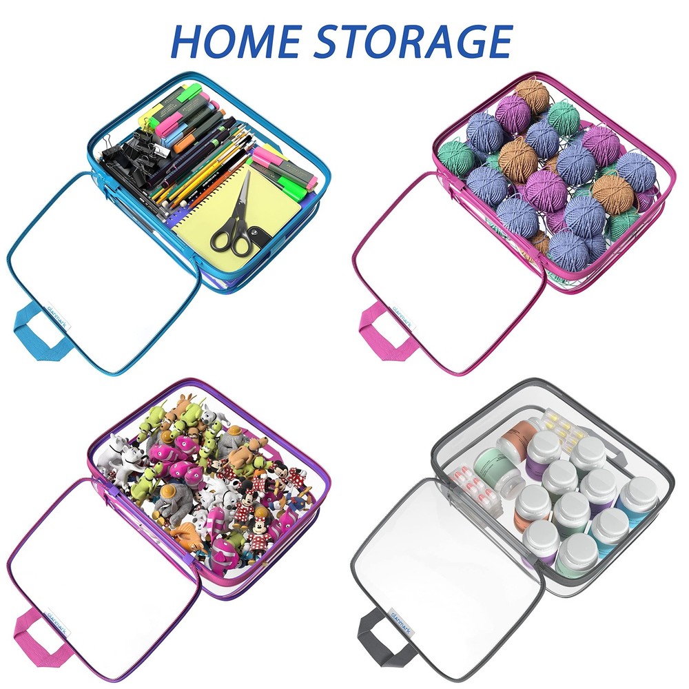 Clear Compression Packing Cubes 3 Set - Large See-Through Plastic Suitcase Ba...
