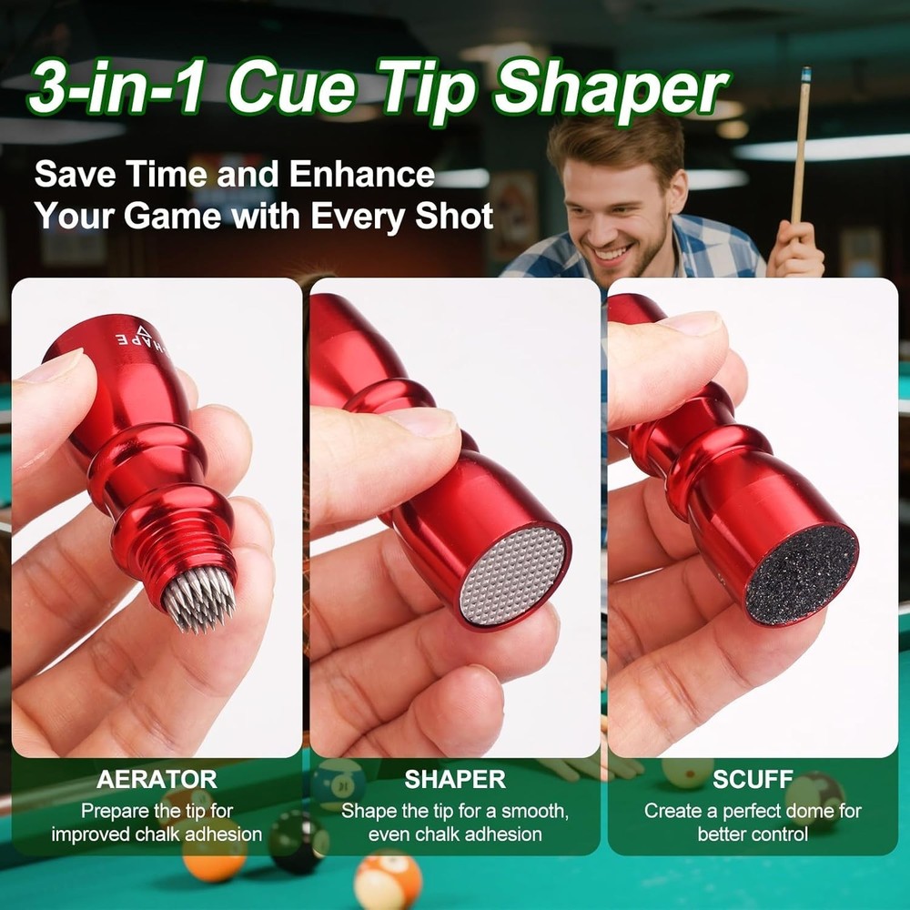 Gift-Ready Pool Cue Tip Tool Set - 2-Pack for Better Billiards Gameplay