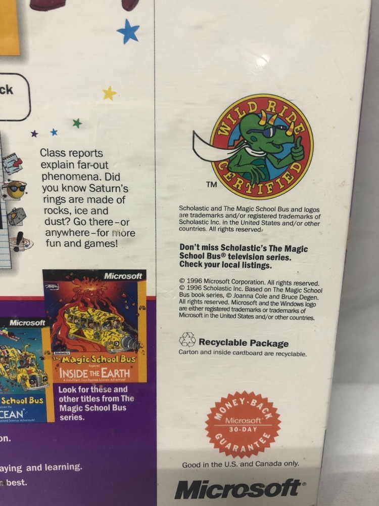 MICROSOFT Scholastic's The Magic School Bus Explores the Solar System (PC, 1996)