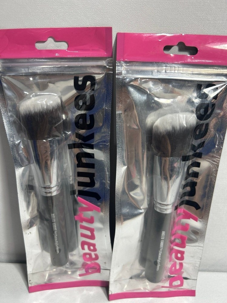 2 New Beauty Junkees Angled Kabuki Bronzer Flat Brushes for Cheeks