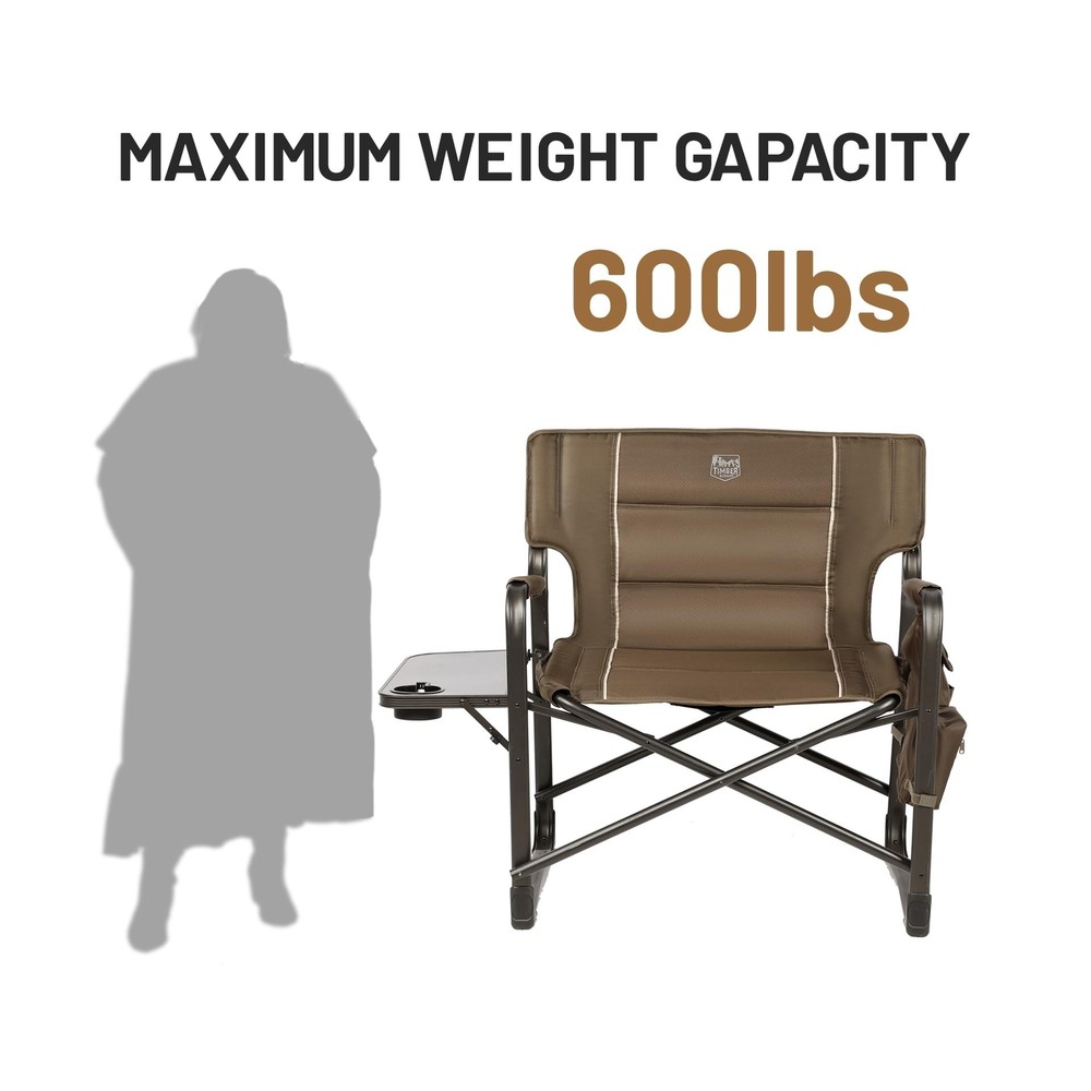 TIMBER RIDGE XXL Upgraded Oversized Directors Chairs with Foldable Side Table...