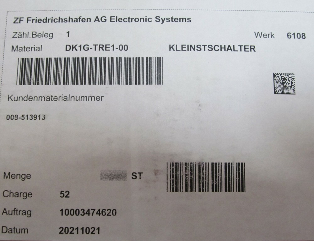 5-PACK ZF ELECTRONICS CHERRY DK1G-TRE1 SNAP ACTION SIMULATED ROLLER LEVER SWITCH