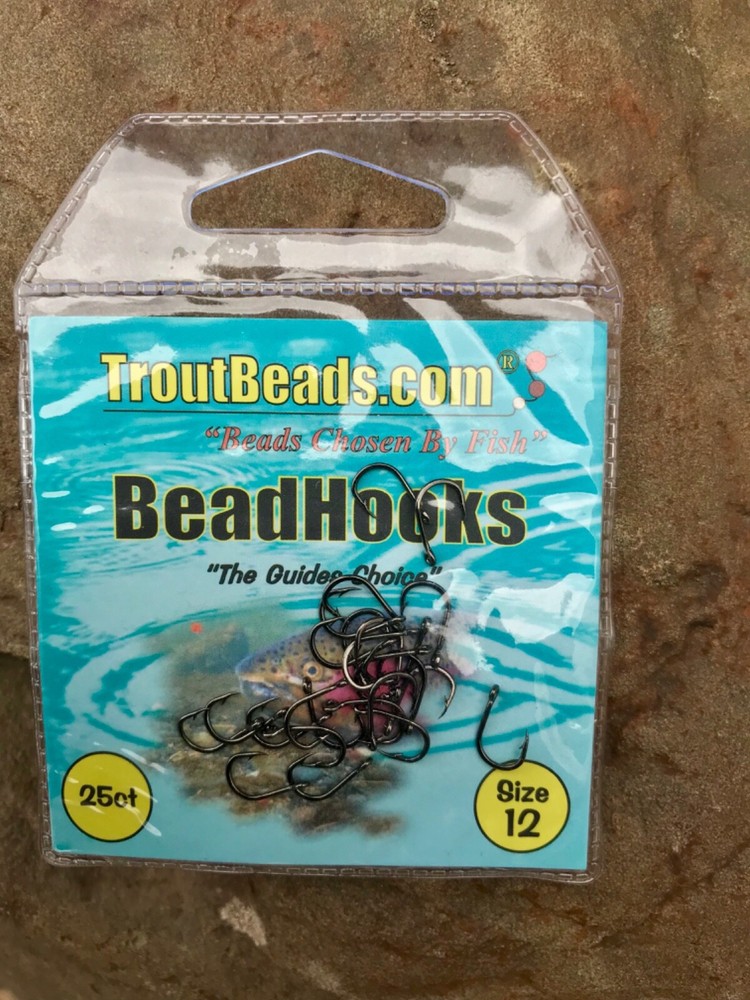 Troutbeads Hooks, One 25 Pack, Size # 12, Black Finish