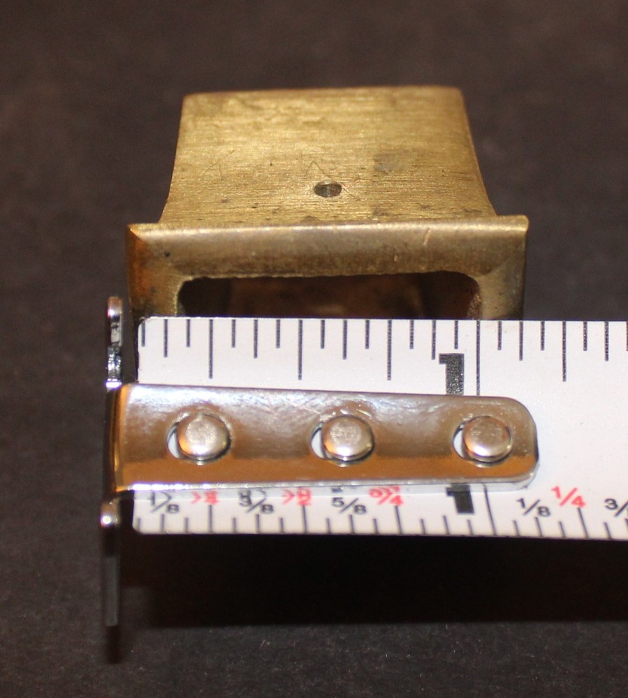4 Quality Antique Solid Brass Small Square Table Leg Ferrules 1 1/8" x 1" High