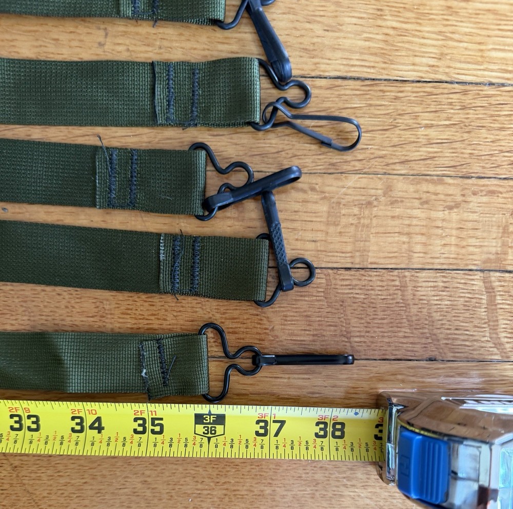 Military Surplus Strap Webbing with Hooks Olive Drab 38"
