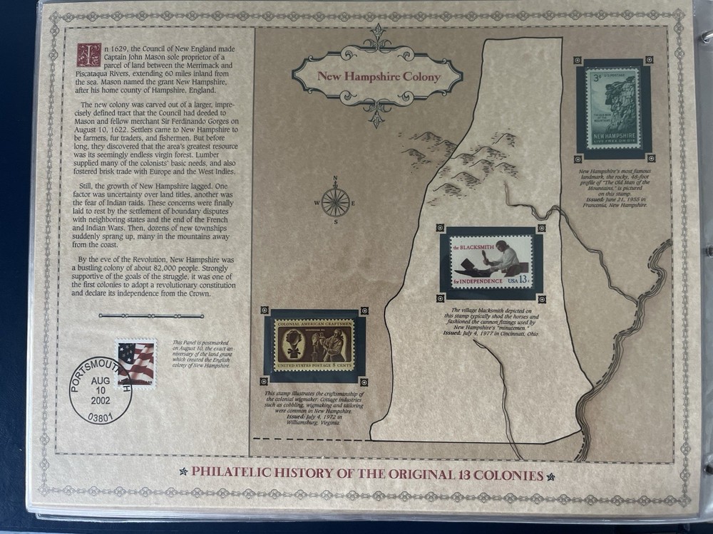 Philatelic History of The Original 13 Colonies - Stamp Book