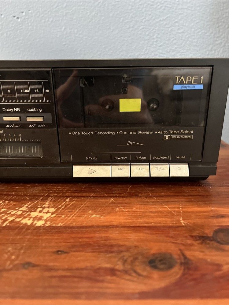 Vintage Technics RS-B24W Dual Double Cassette Player Black Tested