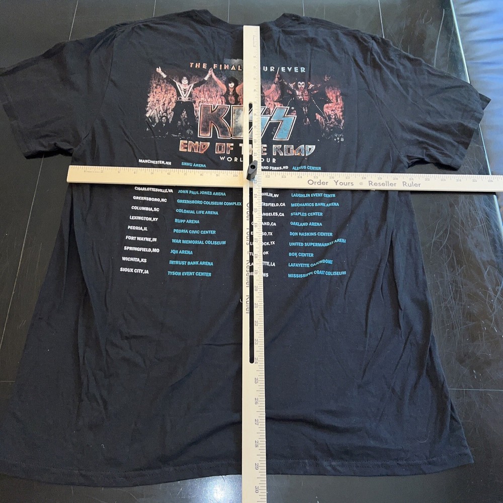 KISS ‘The Final Tour Ever…End Of The Road World Tour’ Concert Shirt XL Black New