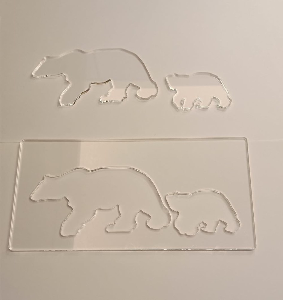 Clear Acrylic Bear Router TemplateBear and Cub Router TemplateRouter Inlay Te...