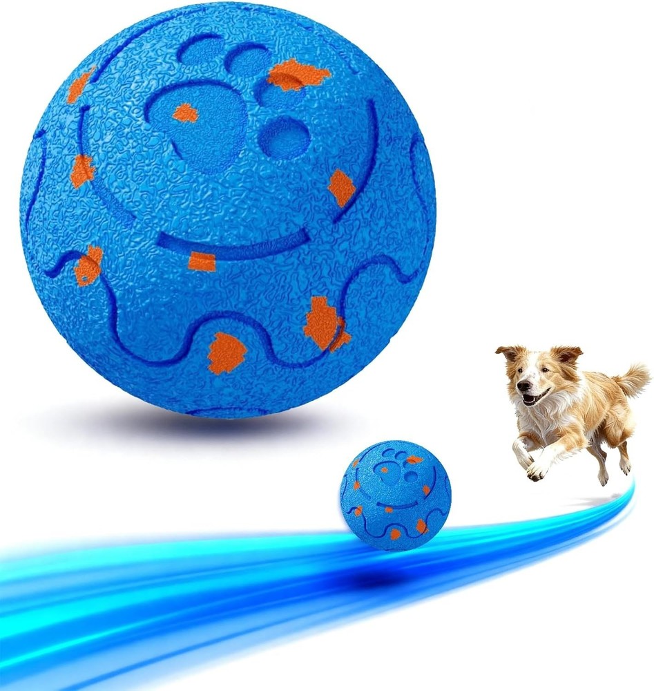 Self-Rolling Interactive Dog Ball Toy, Motion-Activated, Waterproof Blue