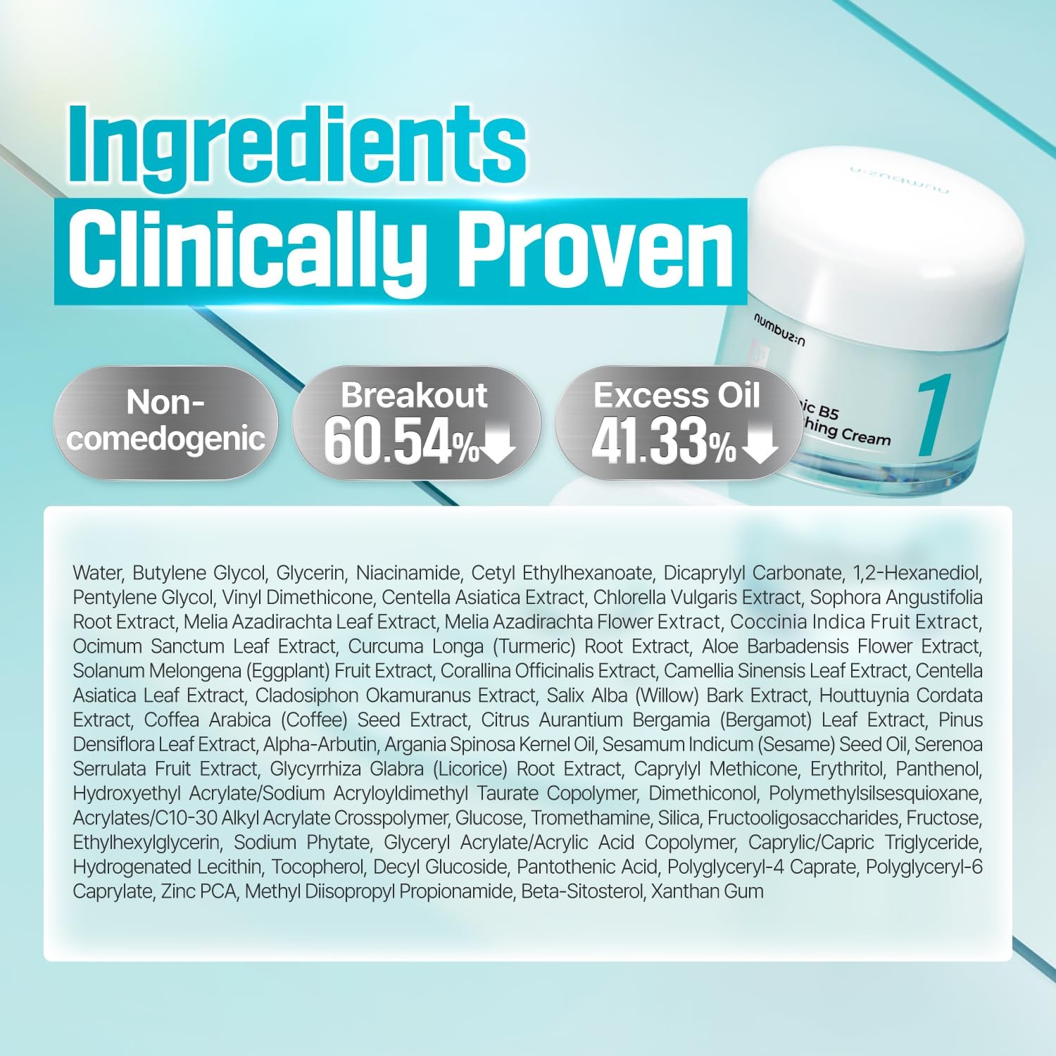 Numbuzin No.1 Pantothenic B5 Active Soothing Cream - Sebum & Trouble Care