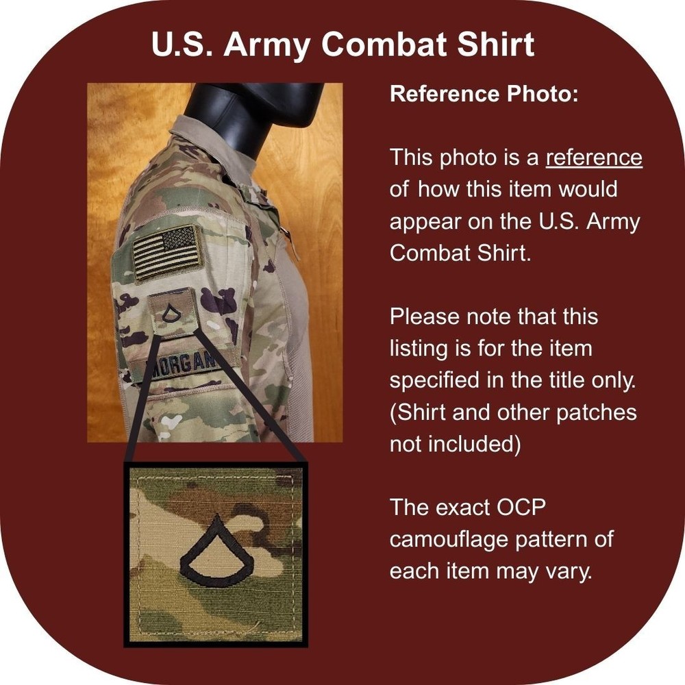 Private First Class (PFC) OCP Rank Patch U.S. Army Combat Uniform (ACU) Hook