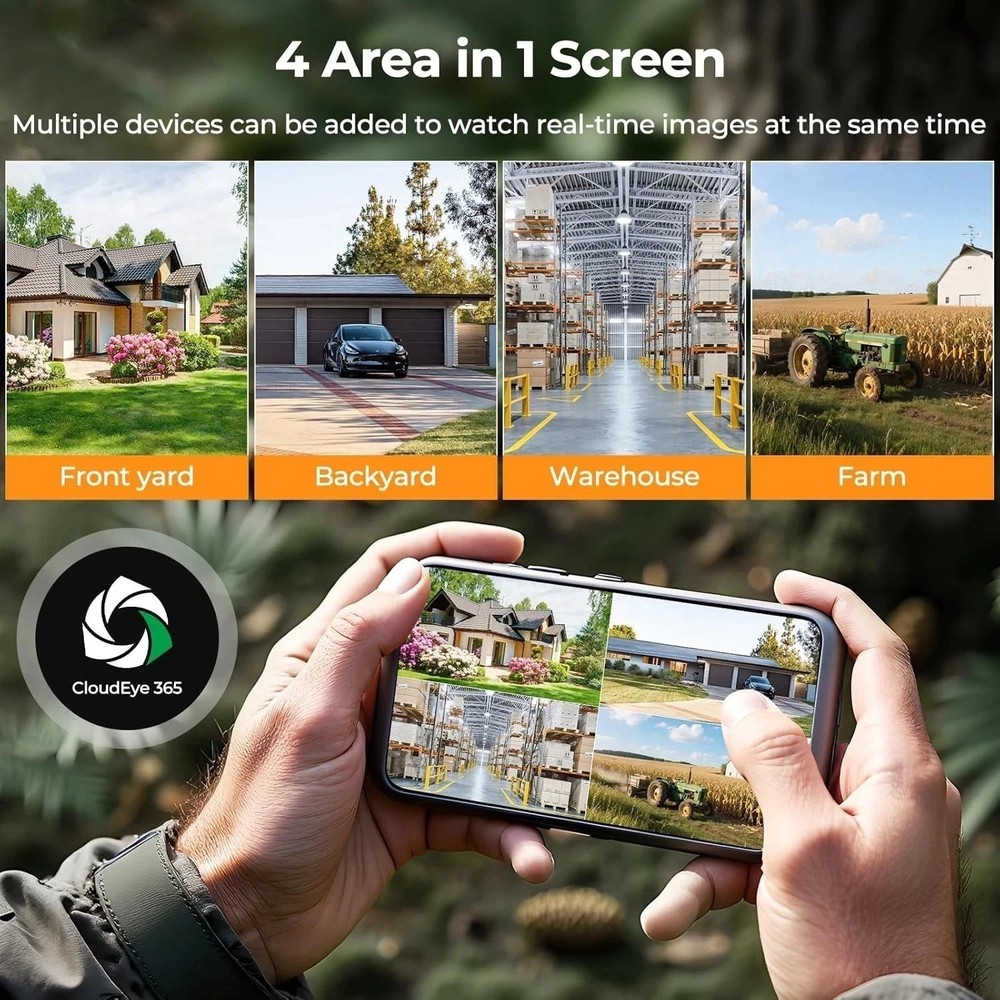 4G Cellular Solar Powered Security Camera Wireless Outdoor Camera with SIM Card