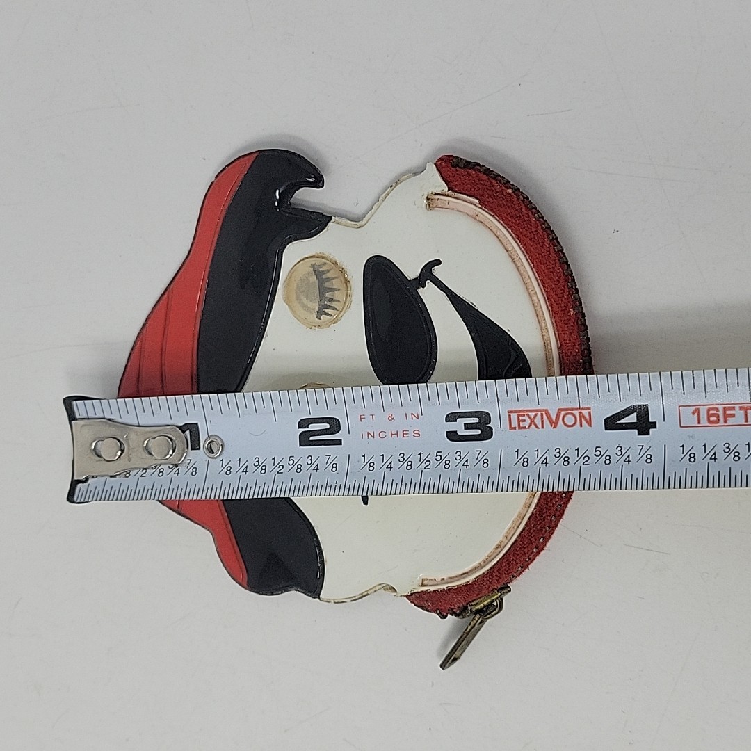 Vintage Disney Pinocchio Zippered Vinyl Coin Purse - Moving Eyes - Early 1960s