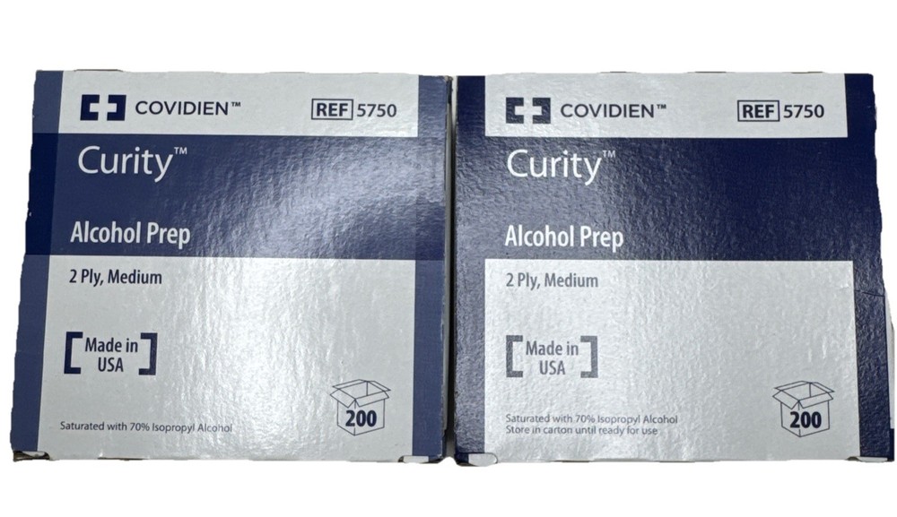 Webcol Alcohol Wipes 2Ply Medium 200 Count Lot 2
