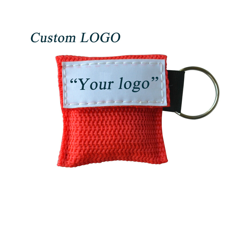1000 pcs cpr Priting LOGO Key Chain CPR Face Shield First Aid Kit