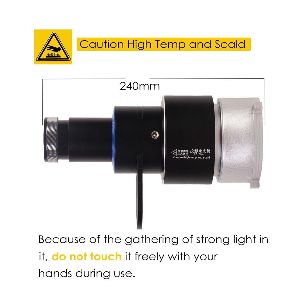 Bowens Mount Projector Attachment,Spotlight Conical Optical Snoot kit for Fla...
