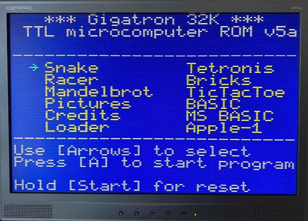 Gigatron TTL Computer Pre-programmed ROM v5a