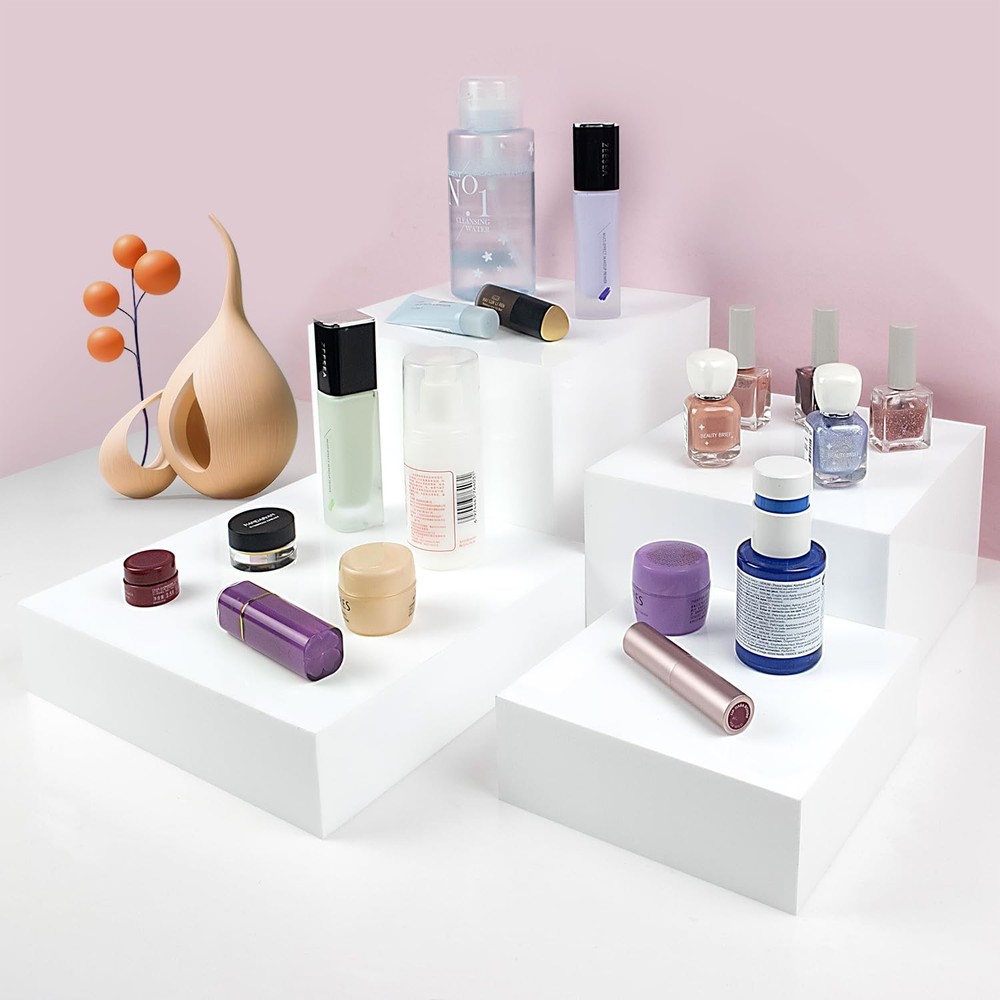 Buffet Risers, 6pcs Acrylic Display Boxes Cube Riser, Food Display Stands for...