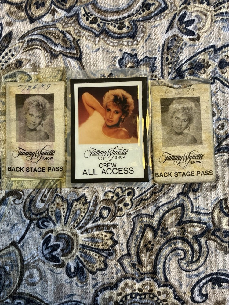 Tammy Wynette Back Stage Passes.