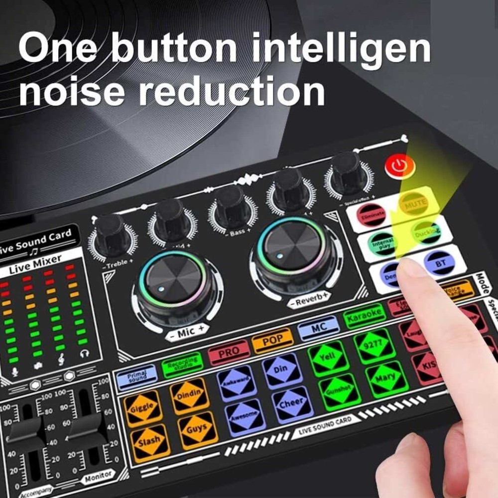 F999 Professional Live Sound Card Multi-platform Live Steaming Compatibility