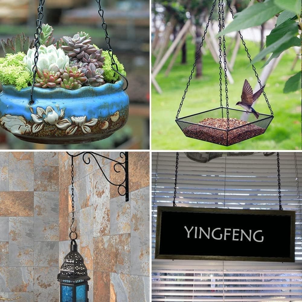 Adjustable Black Hanging Chains 10 Pack - Perfect for Planters & Wind Chimes