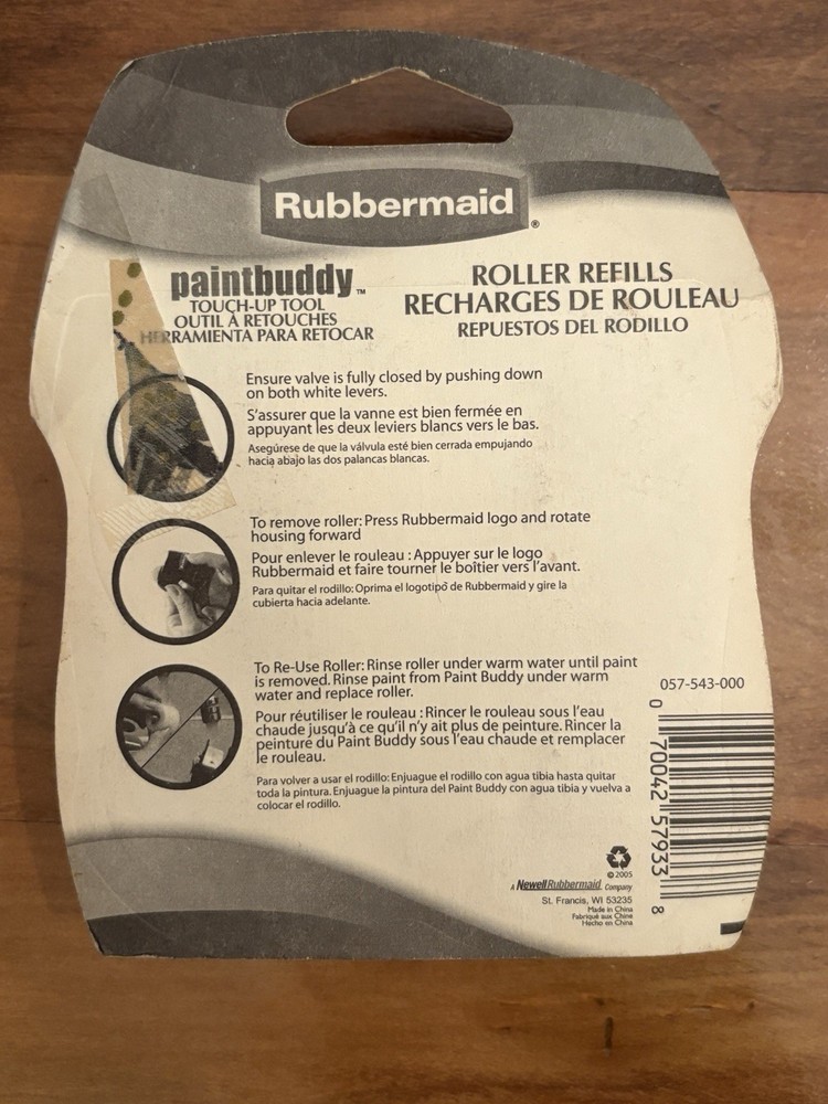 Rubbermaid Paint Buddy Touch Up Tool Roller Refill 4 Pack