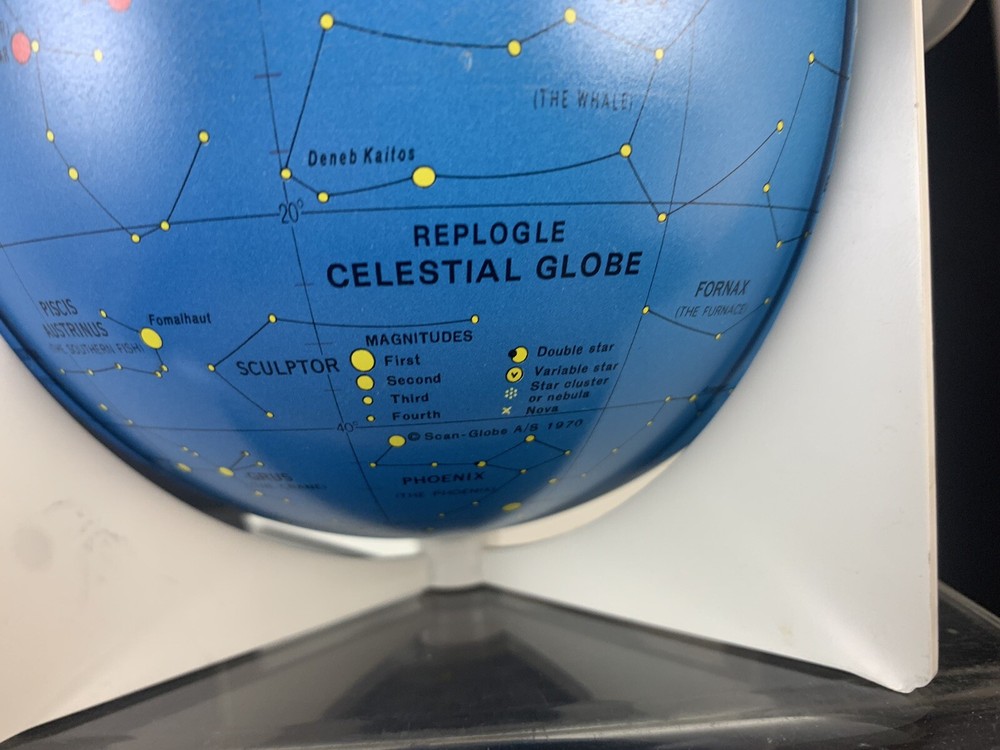 Vintage MCM Replogle Celestial Desk Globe Star Sky Constellations EUC Zodiac
