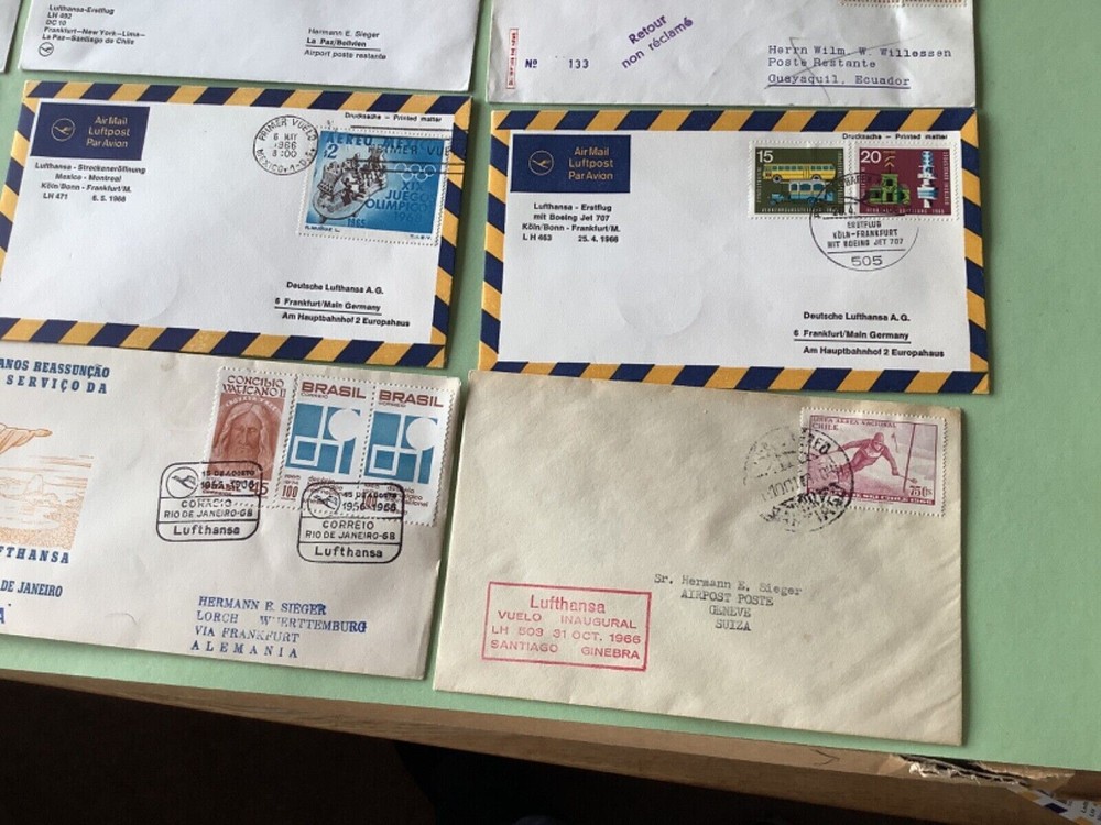 Airmail flight covers 12 mixed items RefA1631
