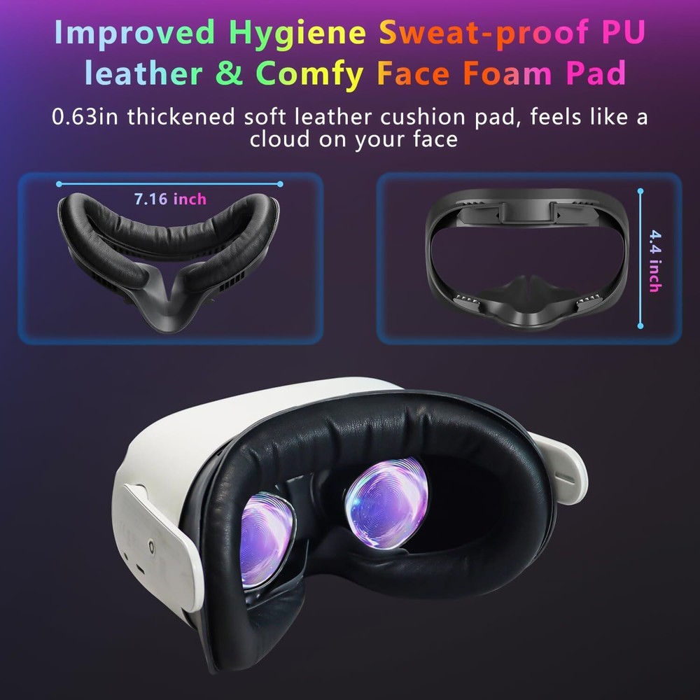 Face Pad & Face Cover Cushion Replacement Compatible with Oculus/Meta Quest 2 -V