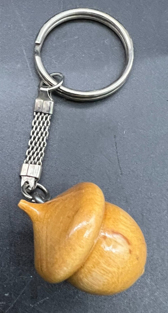 Wooden Acorn Keychain