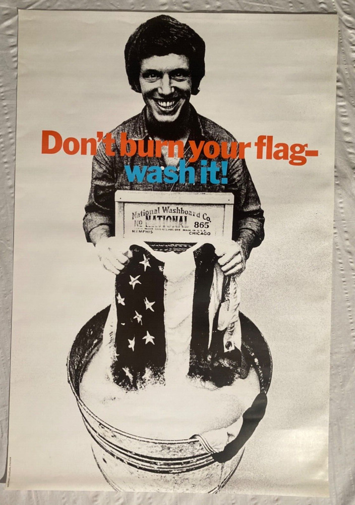 Don’t Burn Your Flag 1971 Protest Poster Vietnam War George Lois Carl Fischer