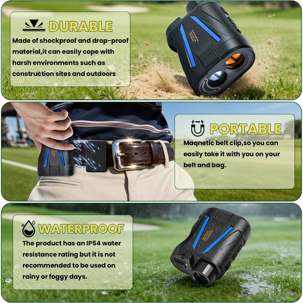 6X Magnification Golf Range Finder 1200 Yards Laser Rangefinder Slope Function