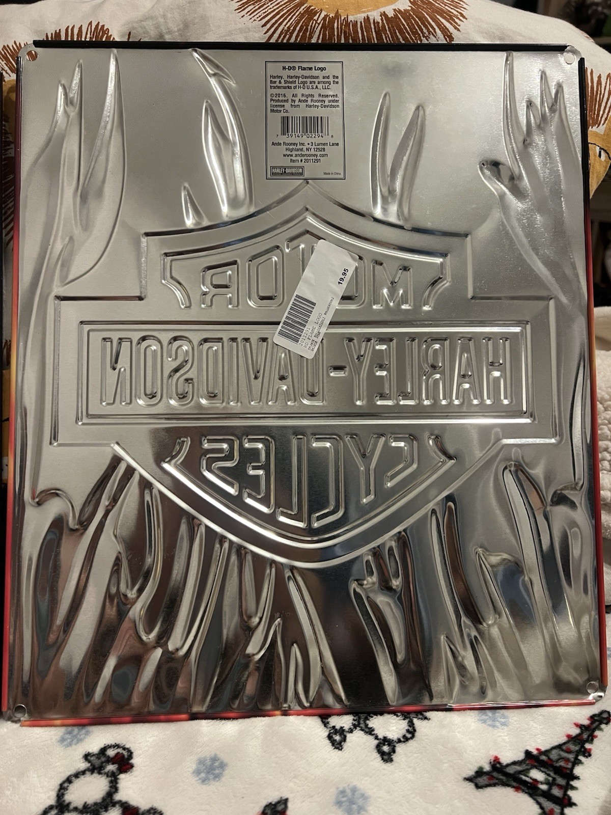 Harley-Davidson® Smokin Hot Fire-fighter Babe Embossed And Logo Tin Sign (13x15)