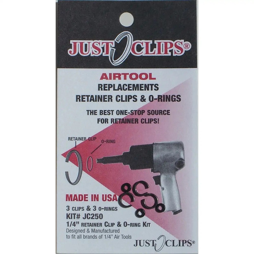 Just Clips 1/4" Anvil Retainer Clip and O-ring Refill 5 Pack