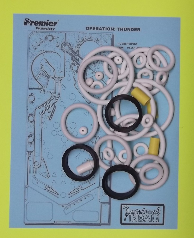 1992 Gottlieb / Premier Operation Thunder Pinball Machine Rubber Ring Kit