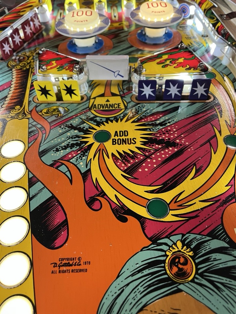 1978 GOTTLIEB SINBAD PINBALL MACHINE PROF TECHS PLAYS GREAT FULLY REFURBISHED
