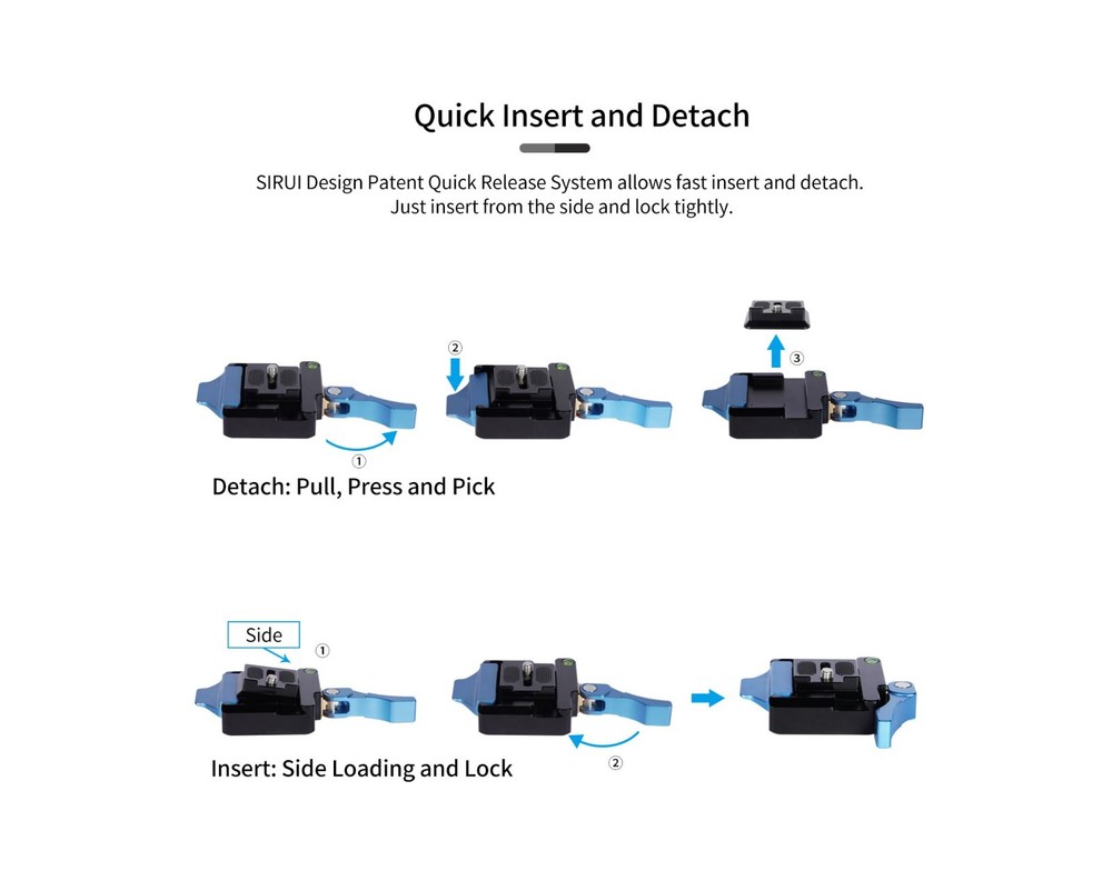 SIRUI 38mm Square Quick Release Plate with 360° Rotating Panoramic Head