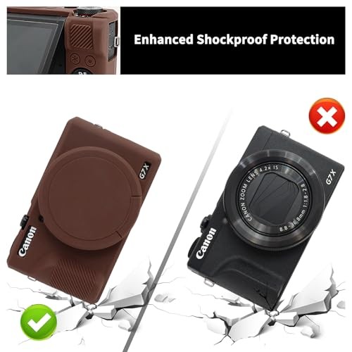 Camera Case for Canon Powershot G7 X Mark III with 2PCS Screen Brown