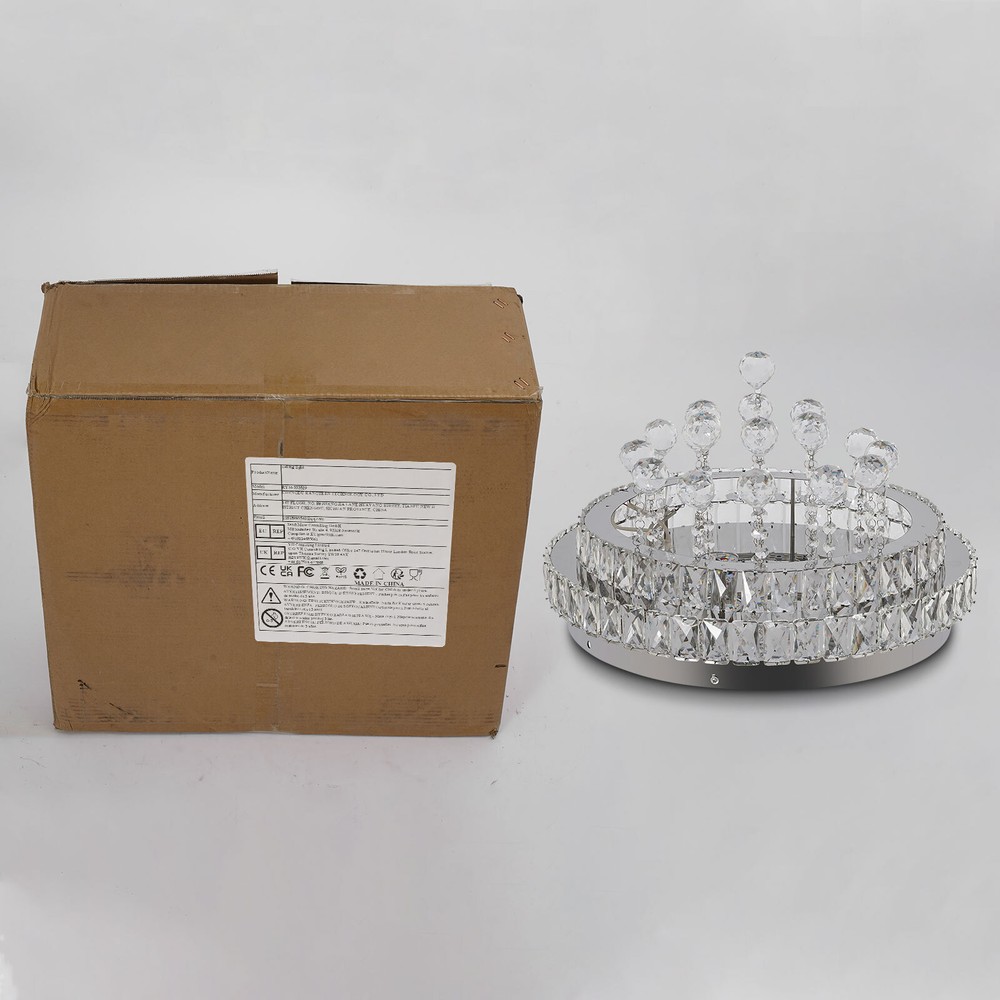 Crystal Ceiling Light Chandelier Ceiling Mounted Lamp Silver 110-220V 60W