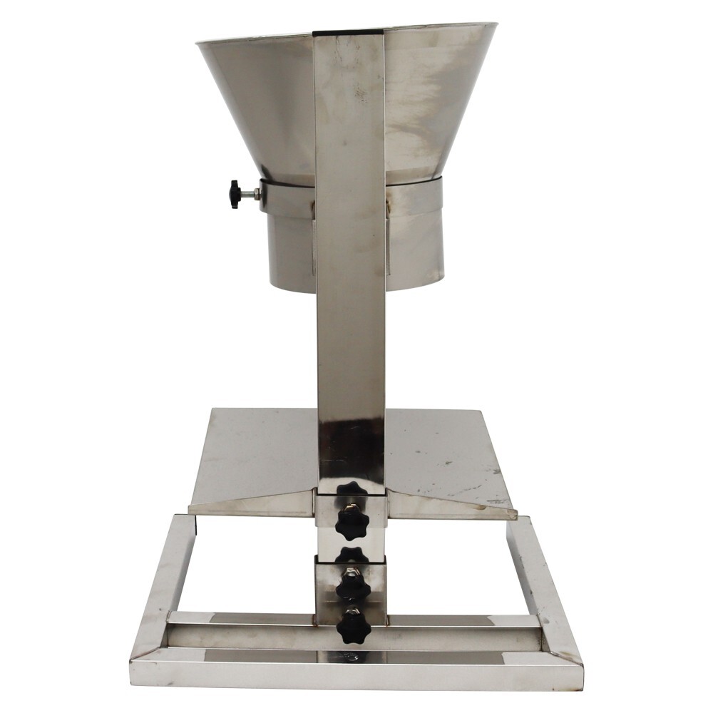 Stainless Steel Feeding Hopper with Support Stand 11.8" Input 6.3" Output