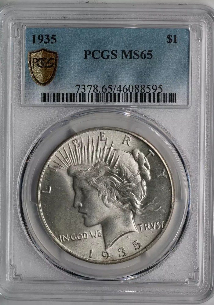 1935 Silver Peace Dollar PCGS MS65