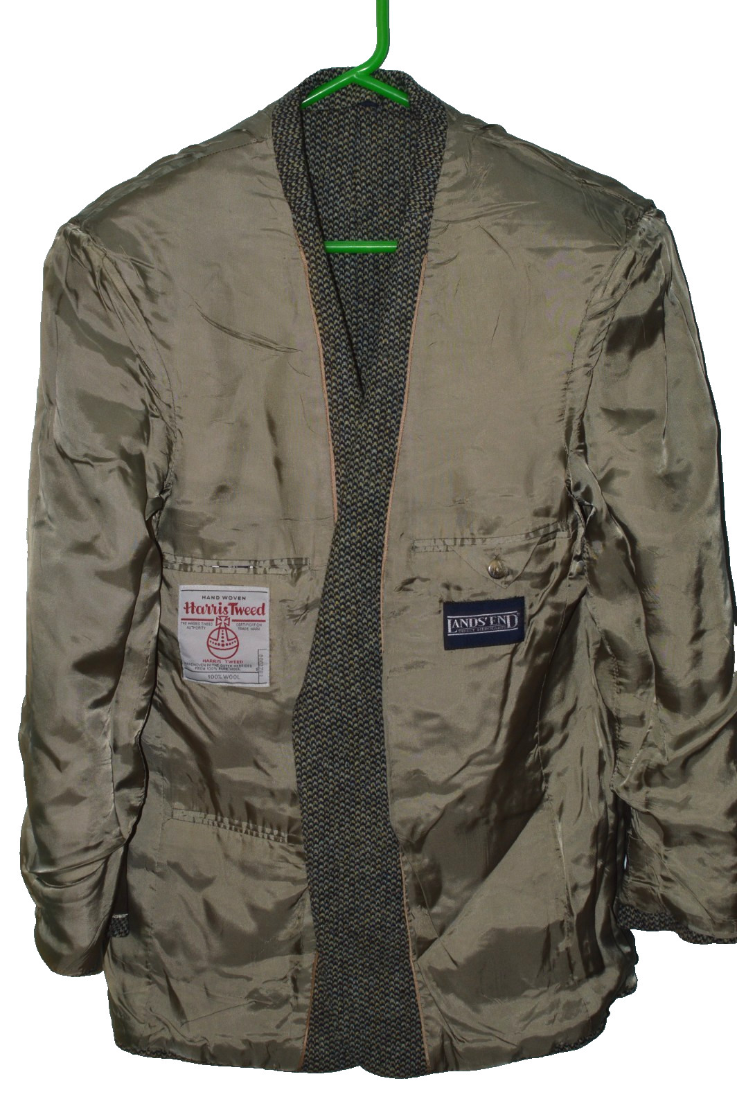 40R 40 Regular R HARRIS TWEED Gray Bird’s Eye Wool Suit Sport Coat Blazer Jacket