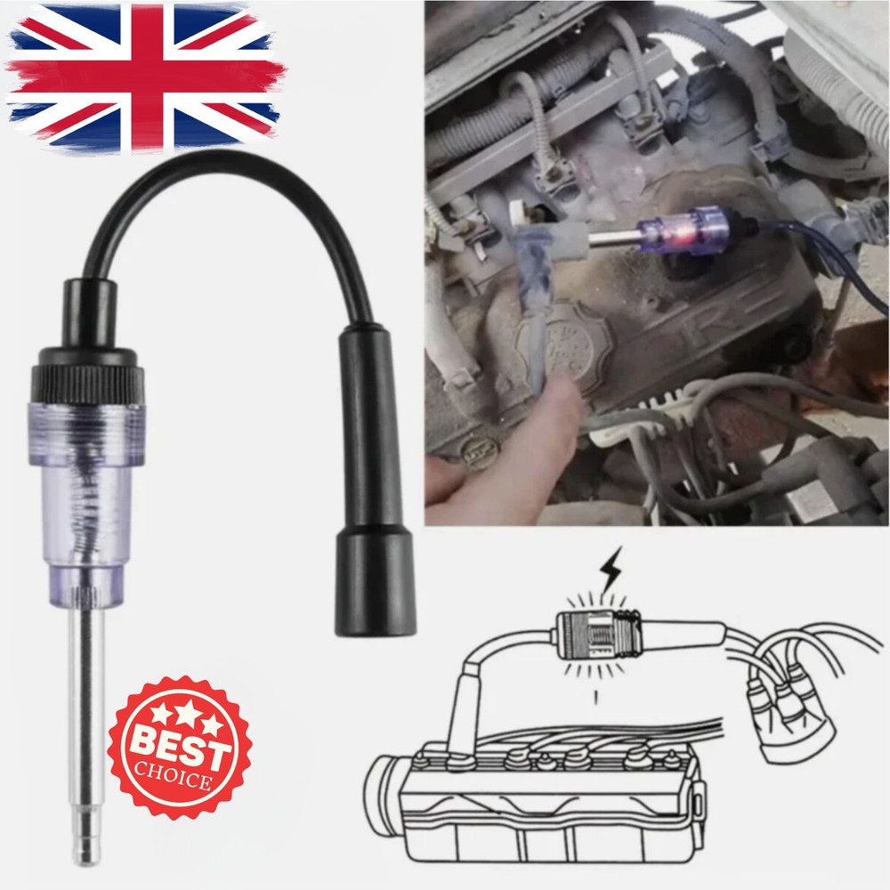 UK 6-12V Car Spark Plug Tester Coil Ignition System Auto Diagnostic-Test Tool.