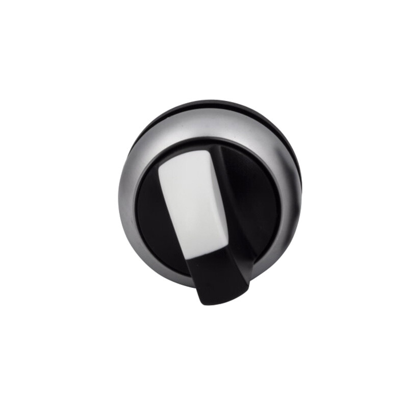 1PCS EATON M22-WK Selector Switch Bezel Silver Button Black ✦KD