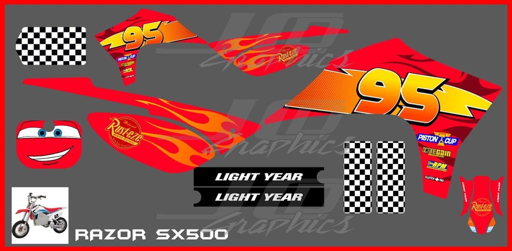 Razor SX500 graphics kit decals THICK AND HIGH GLOSS