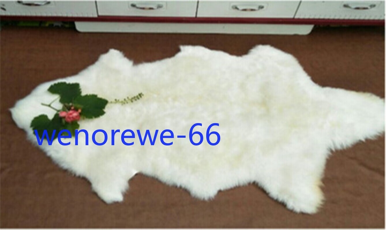IN US!!! 100% Genuine Sheepskin Fluffy Fur Rug Windward Natural Soft Mat 24"*39"
