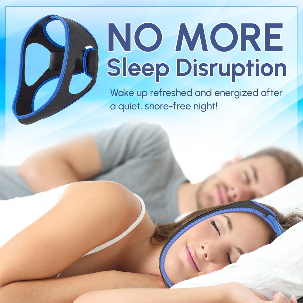 Adjustable Anti Snore Chin Strap - Effective Snoring Solution - Breathable CPAP