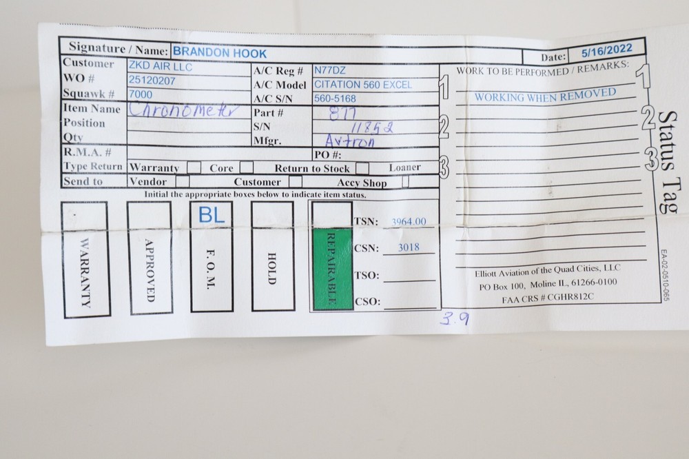 Davtron M877 (M877A-5V) Digital Clock Chronometer Indicator - Removed Working